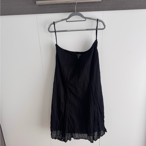 Ralph Lauren Black Slip Mini Dress Spaghetti Strap - Picture 1 of 3